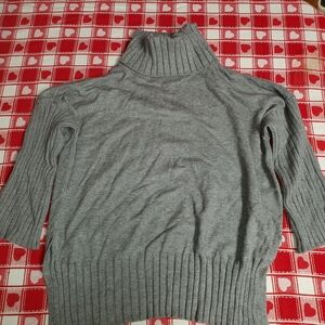 Cyrus Women's Gray Ribbed Knit Turtleneck Sweater Size Xl